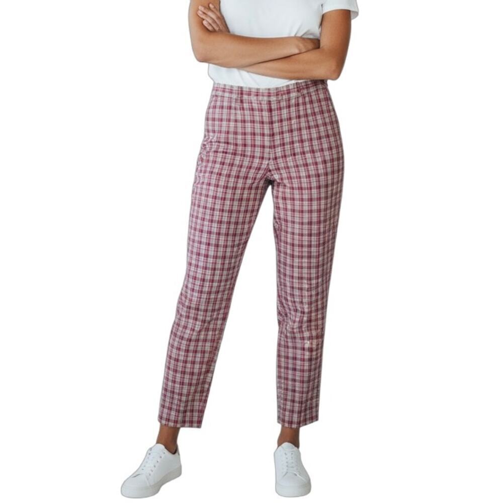 Talbots Women's Vintage Pedal Pusher Trouser Pants 4 Pink Ankle Crop High Rise